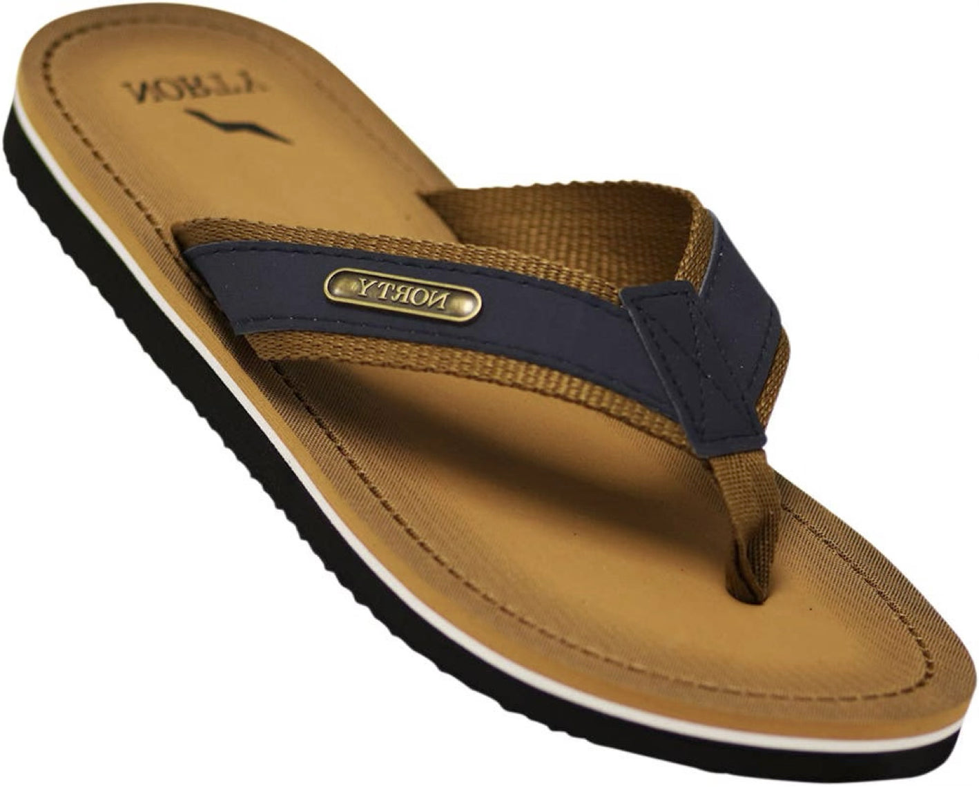 NORTY Men's Flip Flop Sandal - Navy Camel (11117)